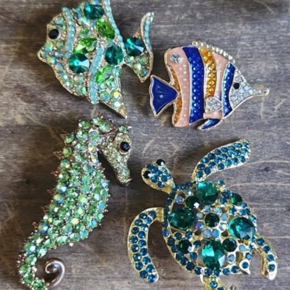 Sea Creatures Brooches